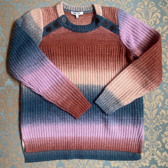 Madewell Space-Dyed Button Shoulder Pullover - Picture 8 of 8